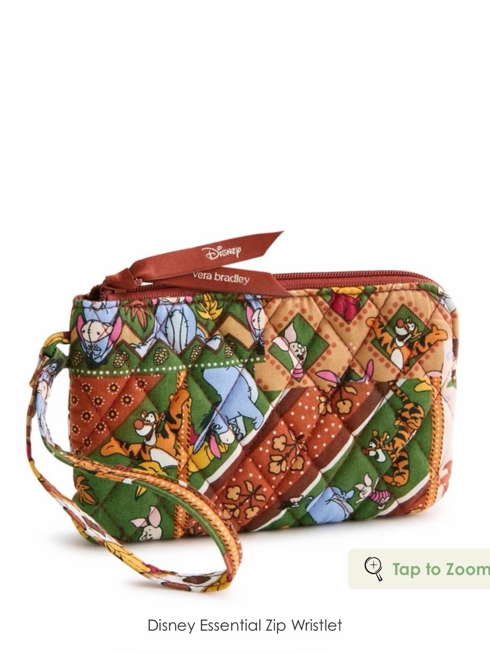 Vera Bradley Disney Winnie The Pooh's Autumn Adventures Essential Zip Wristlet